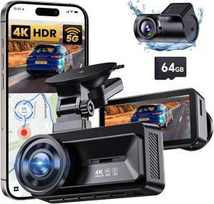 4. COOLCRAZY Dash Cam Front and Rear